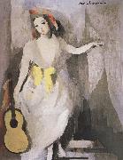 Marie Laurencin Takeing the guitar-s girl oil on canvas